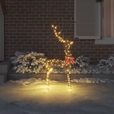 VidaXL 3D Rendier Decoratie - 128cm Rattan Warmwit (57% Korting)