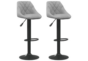 vidaXL Barkrukken Fluweel Lichtgrijs - 47% Korting