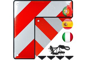 2-in-1 Waarschuwingsbord Spanje/Italië 50x50cm - 46% Korting!