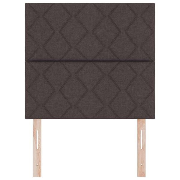 vidaXL Stoffen Hoofdbord Geometric Handmatig Donkerbruin 100 cm Stof