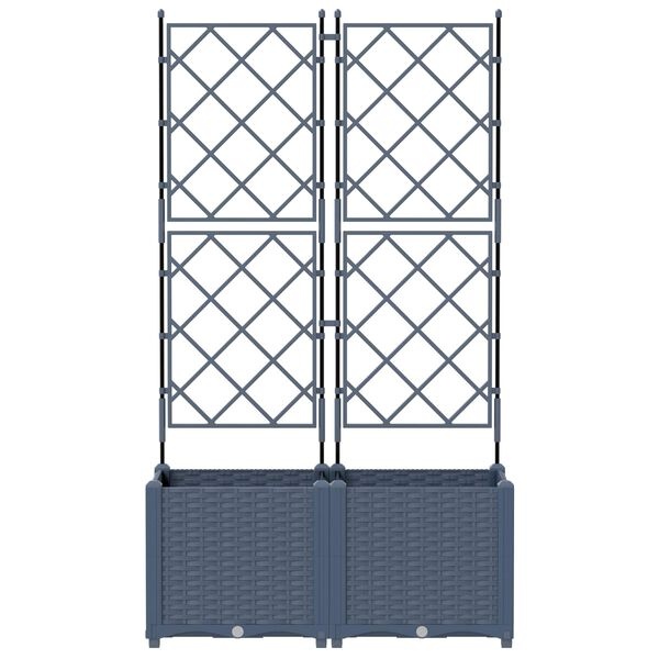 VidaXL Tuindruppel met Trellis - Grijs (80x40x143cm) - 34% Korting