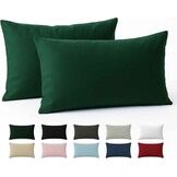 Kussenkussen 40x60 Versterkte katoen (set van 2) - Lichtgrijs - strak weven van 57 schroefdraden/cm² - kussenkussencase 40 x 60 cm - gecertificeerde oeko