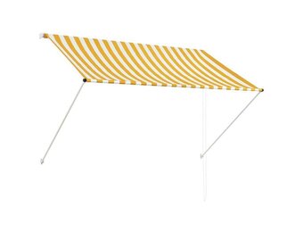 vidaXL Luifel uittrekbaar 200x150 cm geel en wit
