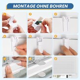 Plisségordijn zonder boren, klembevestiging, 70 x 130 cm (b x h), wit, lichtdoorlatend met klemdragers, vouwgordijn, zicht- en zonwering, raam, plissé voor binnen zonder boren, eenvoudige montage