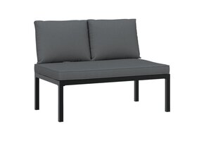 Aluminium Tuinbank met Kussens Zwart - 58% Korting