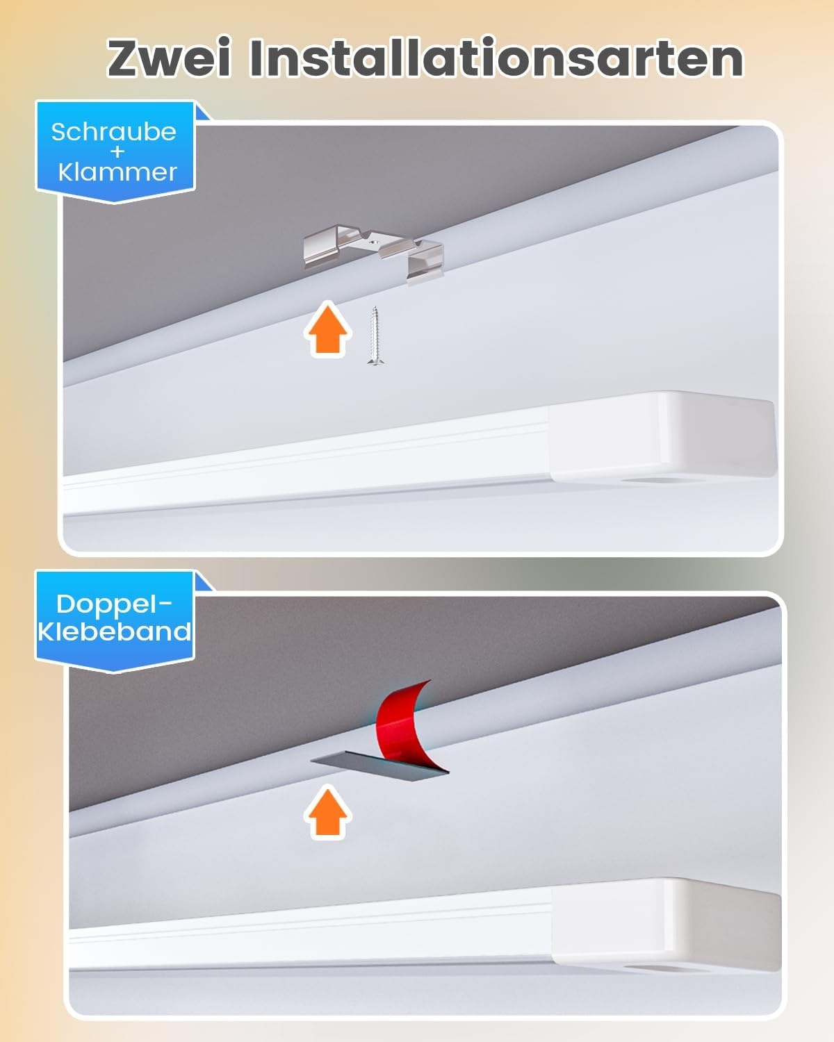 Set van 2 LED Onderbouwlampen 60cm Wit, Dimbare Keukenverlichting met Handsensor