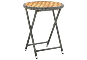 vidaXL Tafeltje 60cm: Poly Rattan & Hout | 57% Korting!