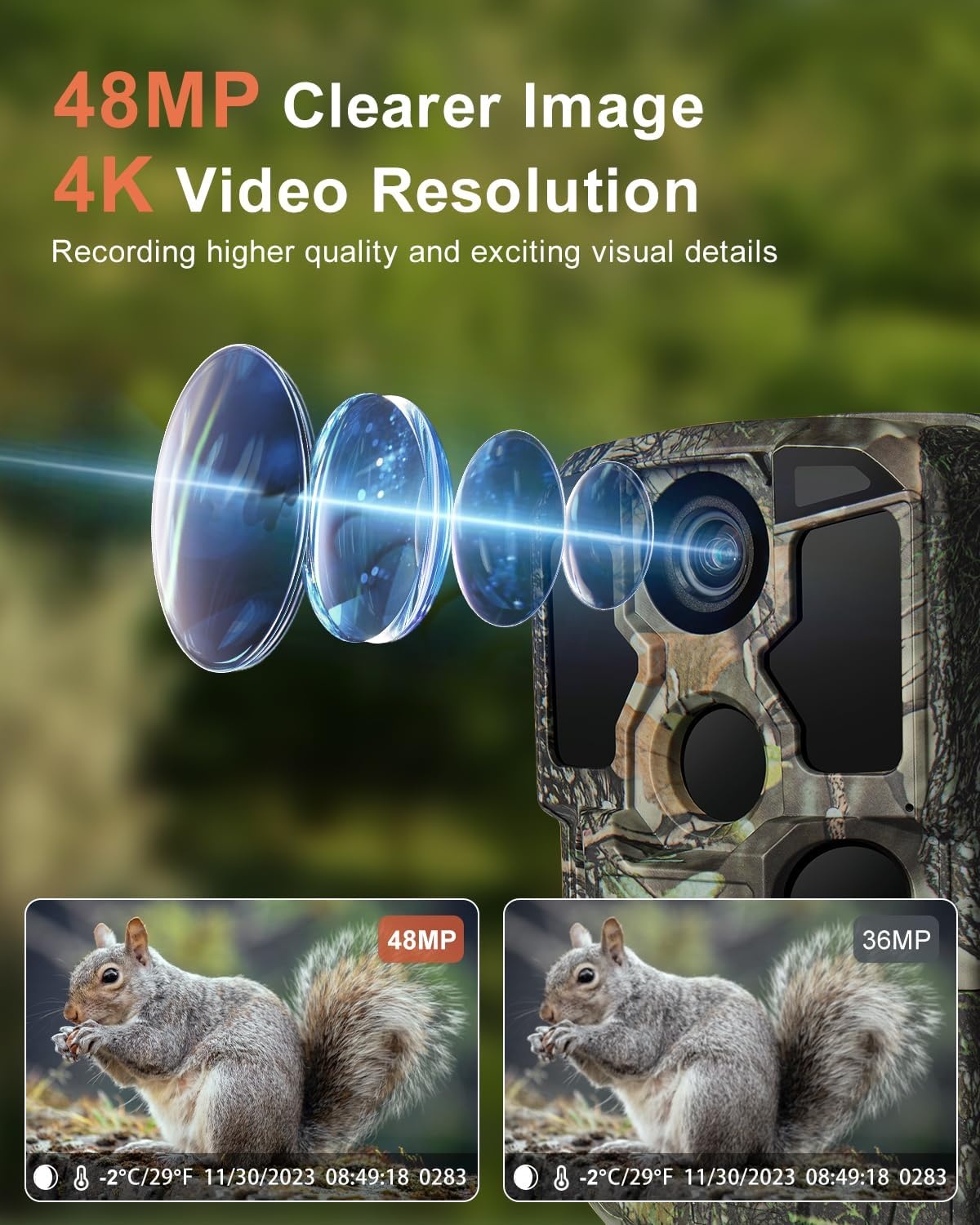 KJK Wildcamera met mobiele telefoontransmissie-app, 4K 64MP HD WLAN Bluetooth wildcamera met bewegingsmelder nachtzicht, 64 GB geheugenkaart, 0,1 s trigger