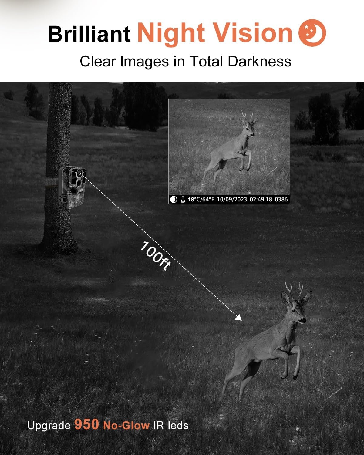 KJK Wildcamera met mobiele telefoontransmissie-app, 4K 64MP HD WLAN Bluetooth wildcamera met bewegingsmelder nachtzicht, 64 GB geheugenkaart, 0,1 s trigger