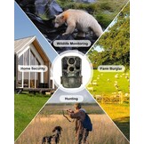 KJK Wildcamera met mobiele telefoontransmissie-app, 4K 64MP HD WLAN Bluetooth wildcamera met bewegingsmelder nachtzicht, 64 GB geheugenkaart, 0,1 s trigger