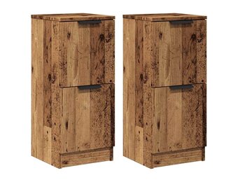 vidaXL Dressoirs (2 stuks) - 30x70cm - Oud Hout - 34% Korting