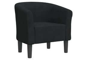 VidaXL Kuipstoel Fluweel Zwart - 57% Korting!