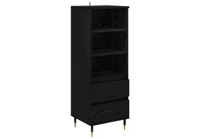 vidaXL Highboard met lade Zwart Eiken 40 x 36 x 110 cm Bewerkt hout