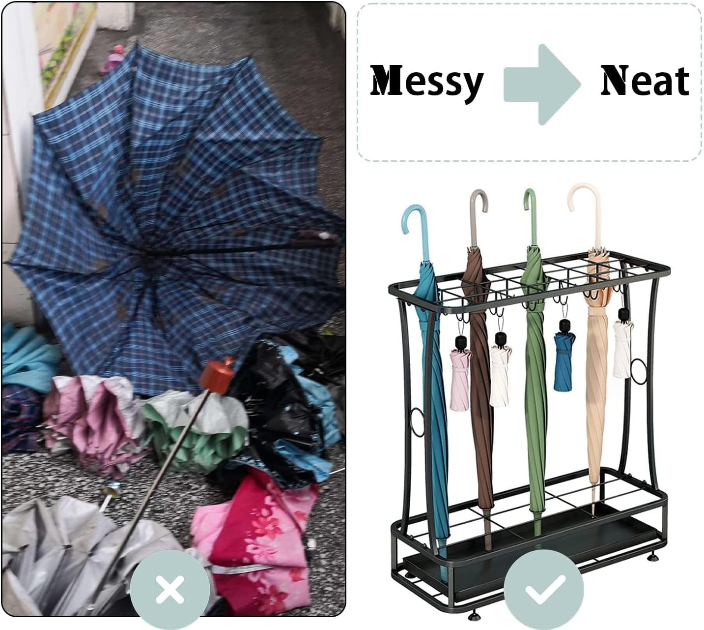 Bimiti IJzeren Paraplubak - Hoekmodel Zwart met Korting!