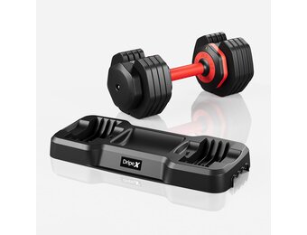 Dripex Verstelbare korte halters, halterset met anti-slip handgreep, verstelbare halterschijven en opbergbakje, afzonderlijk of een paar verkrijgbaar