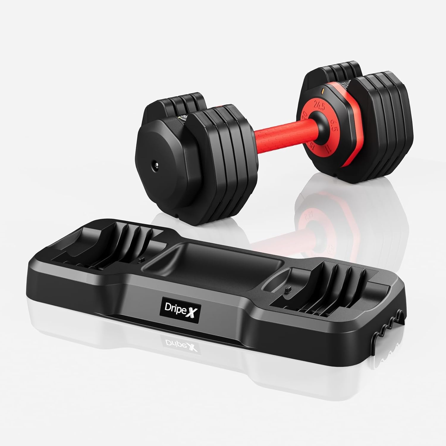 Dripex Verstelbare korte halters, halterset met anti-slip handgreep, verstelbare halterschijven en opbergbakje, afzonderlijk of een paar verkrijgbaar