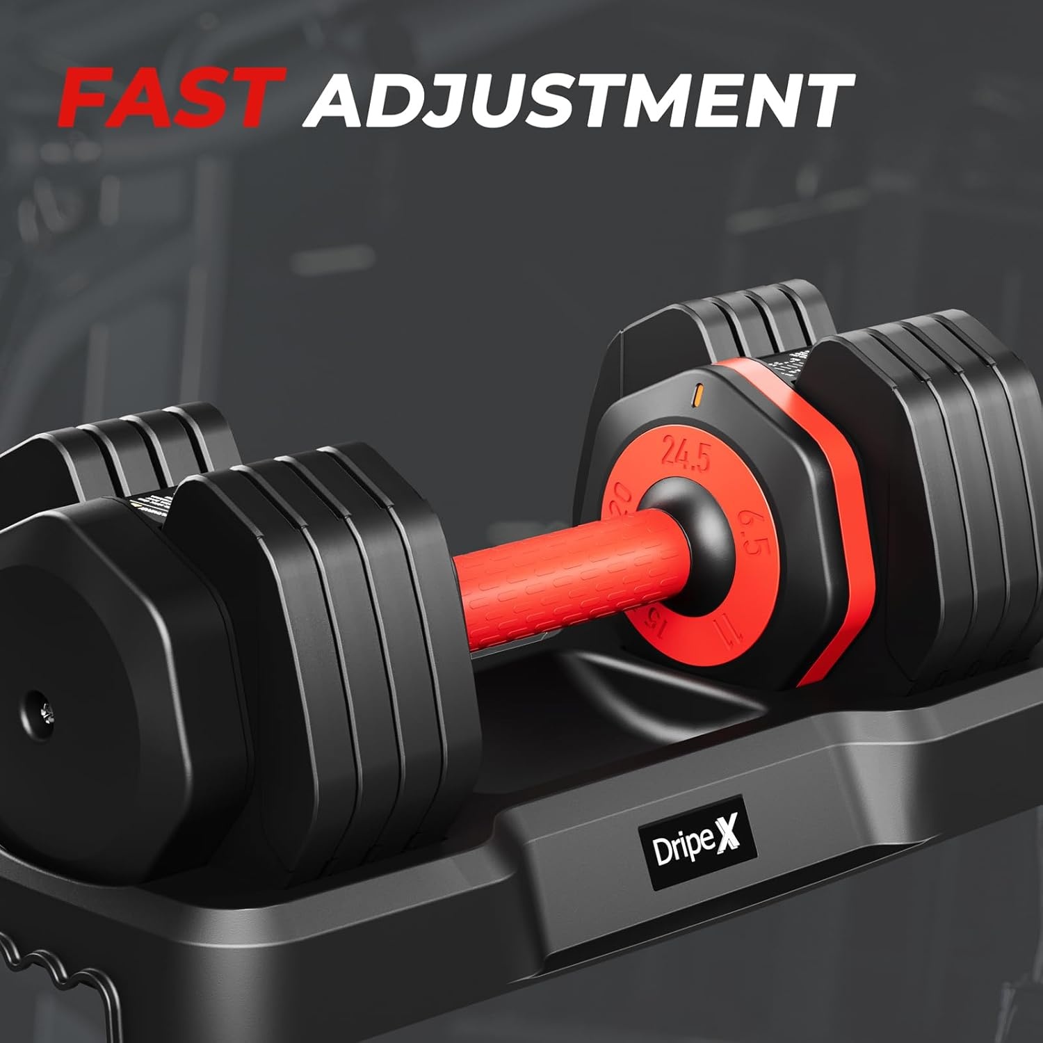 Dripex Verstelbare korte halters, halterset met anti-slip handgreep, verstelbare halterschijven en opbergbakje, afzonderlijk of een paar verkrijgbaar