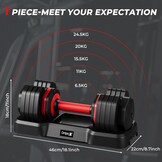 Dripex Verstelbare korte halters, halterset met anti-slip handgreep, verstelbare halterschijven en opbergbakje, afzonderlijk of een paar verkrijgbaar