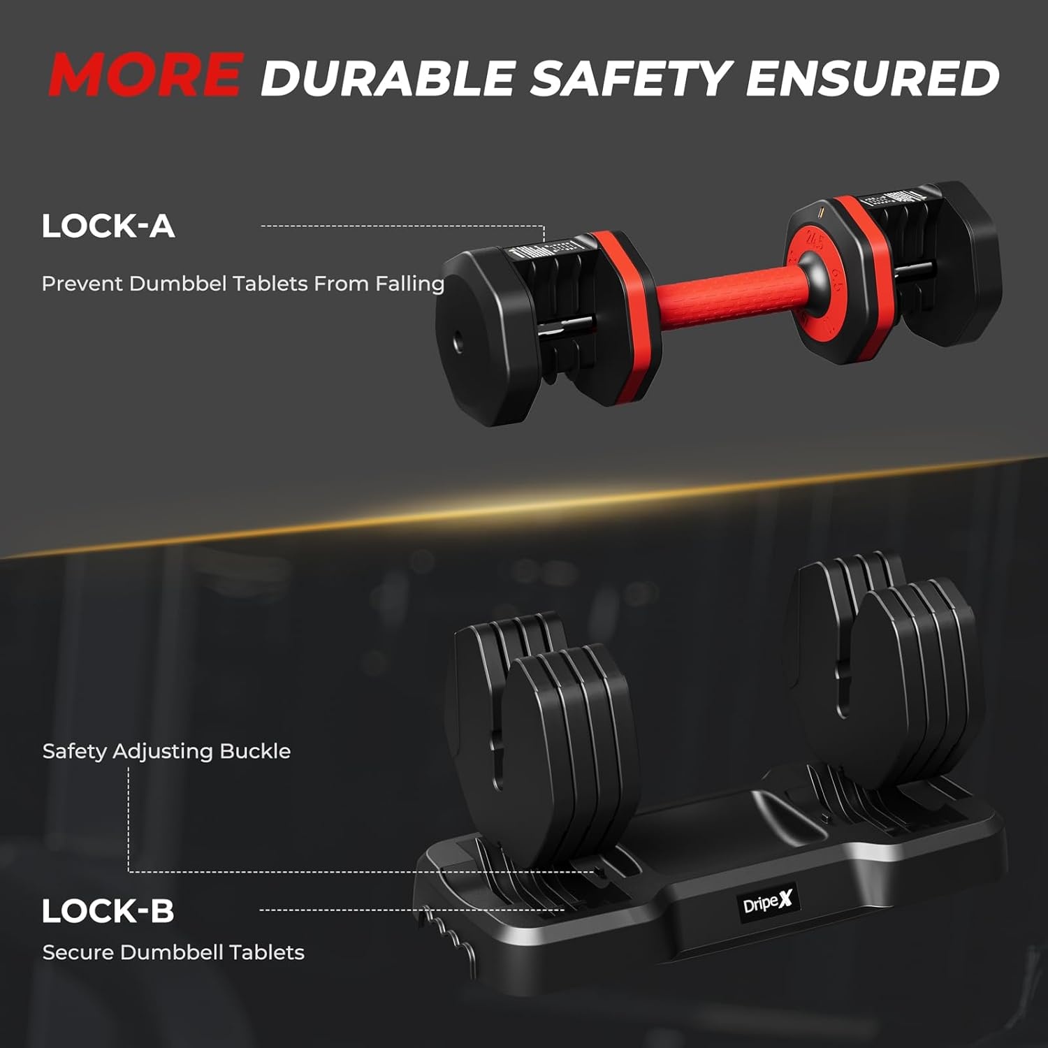 Dripex Verstelbare korte halters, halterset met anti-slip handgreep, verstelbare halterschijven en opbergbakje, afzonderlijk of een paar verkrijgbaar