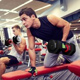 Dripex Verstelbare korte halters, halterset met anti-slip handgreep, verstelbare halterschijven en opbergbakje, afzonderlijk of een paar verkrijgbaar