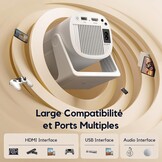 【Auto Keystone/270° Rotatie】 Mini-projector Bluetooth 1080p Full HD, 15.000 lumen AKIYO O3 draagbare videoprojector, hoek 270° projector 4K thuisbioscoop voor PS5/TV Stick HDMI USB