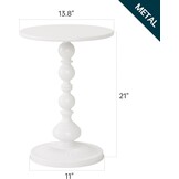 Metalen Ronde Bijzettafel Wit - 52% Korting!