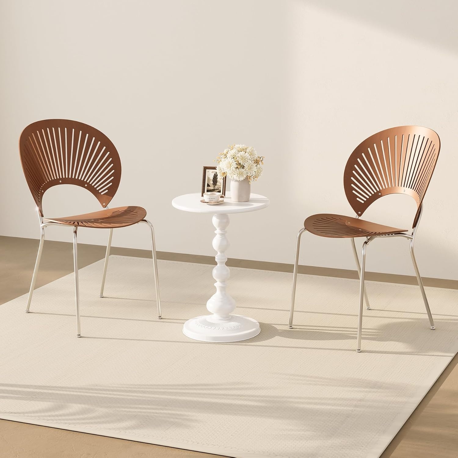 Metalen Ronde Bijzettafel Wit - 52% Korting!