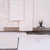 Carpettex Buitentapijt, Binnen en Buiten Tapijt Crèmekleur 120x170 cm, Labyrint Boheems ontwerp, Wasbaar, Weerbestendig, Outdoor Tapijt voor Woonkamer, Slaapkamer, Terras, Klein Tapijt