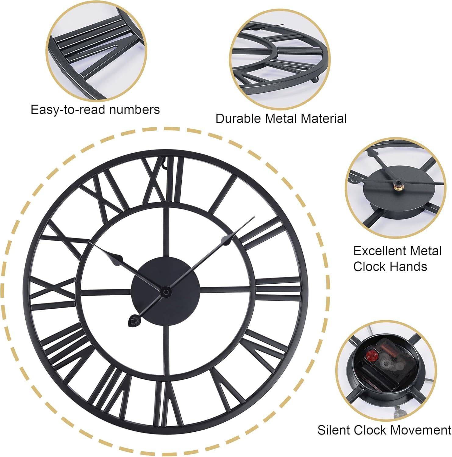 Lafocuse Wandklok Zwart Metaal 40cm - 29% Korting!