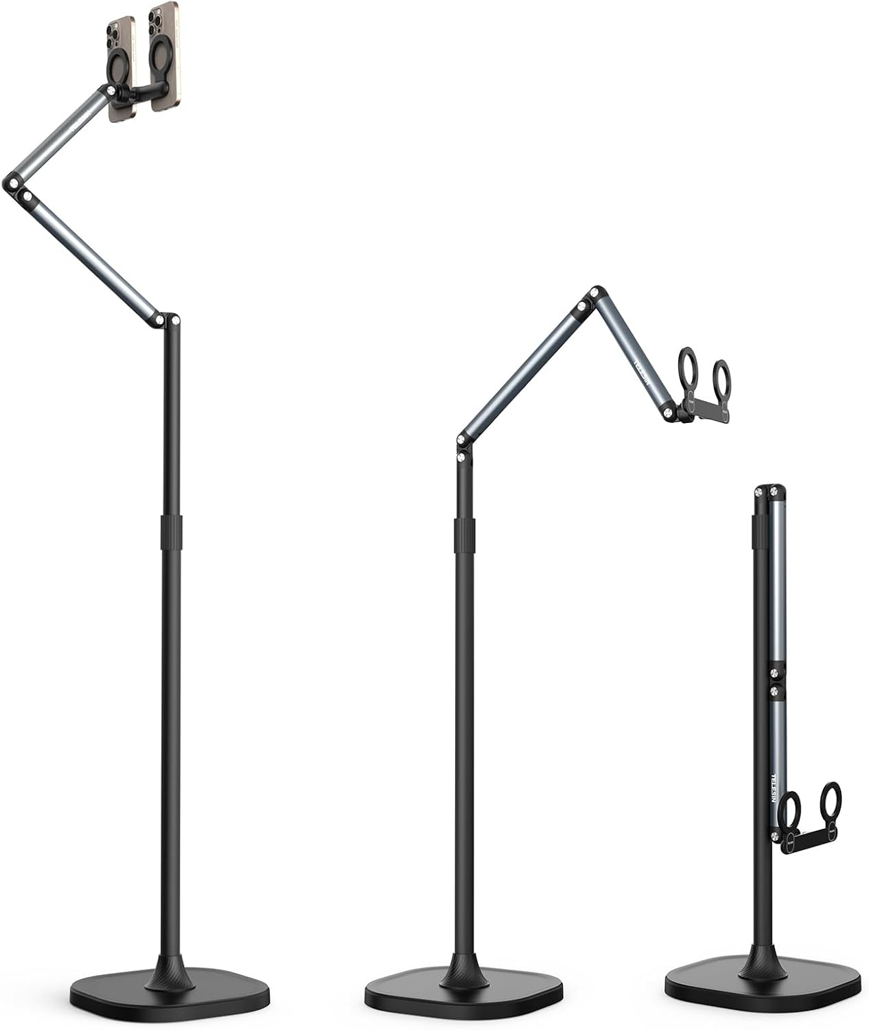 TELESIN Tablet Floor Stand, live uitzendstandaard met dubbele positie