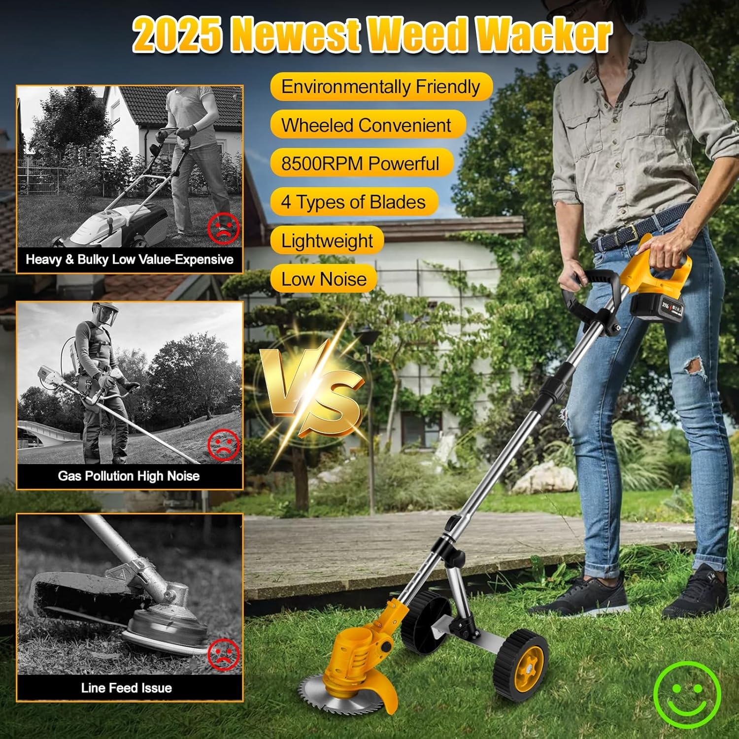 Accu Grastrimmer voor Makita 18V Batterijen, 3-in-1 Borstelloze Trimmer met Telescopische Steel en 90° Draaibare Kop