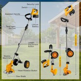 Accu Grastrimmer voor Makita 18V Batterijen, 3-in-1 Borstelloze Trimmer met Telescopische Steel en 90° Draaibare Kop