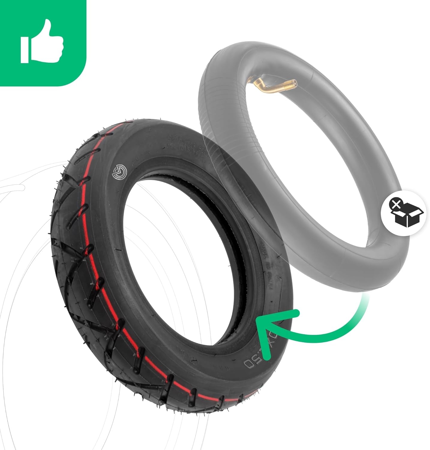 MOOVMOOV E-step band 10 x 2,50 cm - compatibel met Dualtron, Inokim, Kaabo & Zero - combineerbaar met slang - extra hechting - 10 inch nylon