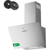 CIARRA CBCS6762A Gedeeltelijk Ingebouwde Afzuigkap 60cm met CBCF003 Koolstoffilters 650m³/h Dakloze Afzuigkap met LED-verlichting Afvoer en Recirculatie Keukenventilator