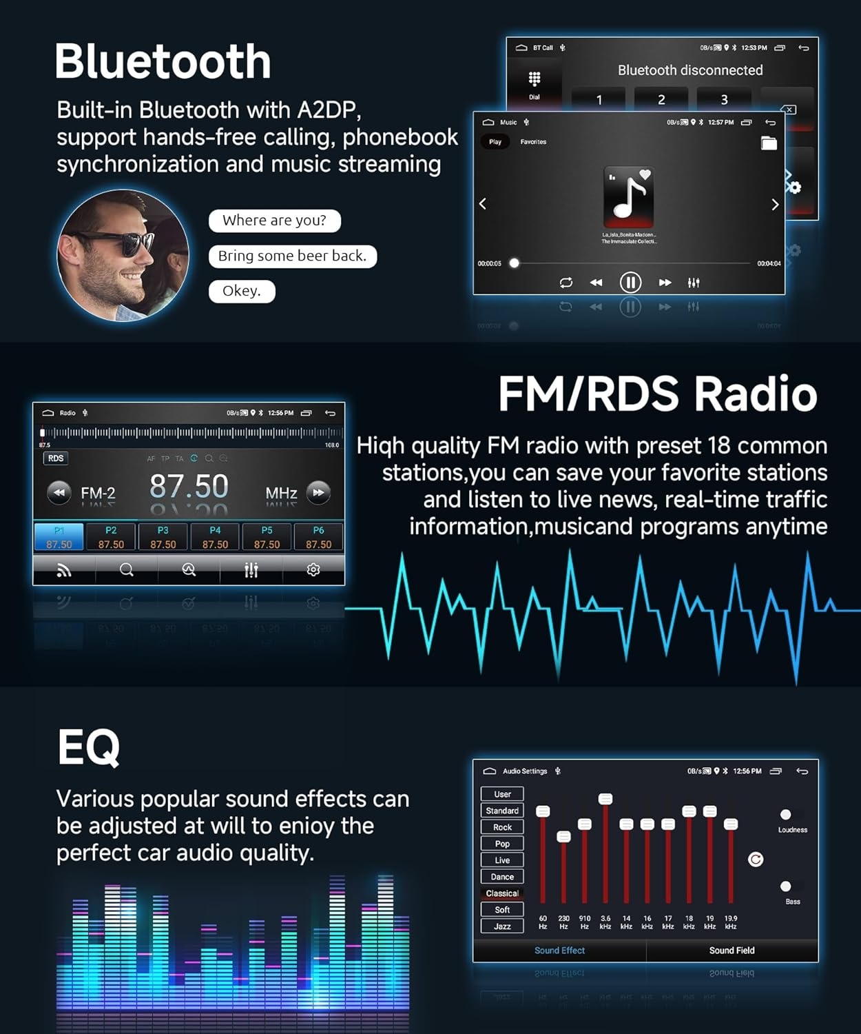 2G+64G Draadloze CarPlay Android 13 Autoradio 2 Din voor Opel Meriva B 2009-2014 met Android Auto Navigatie GPS WIFI 9 inch Autoradio met Mirror Link Bluetooth FM/RDS Radio DAB/OBD/DVR/EQ/SWC Achterui