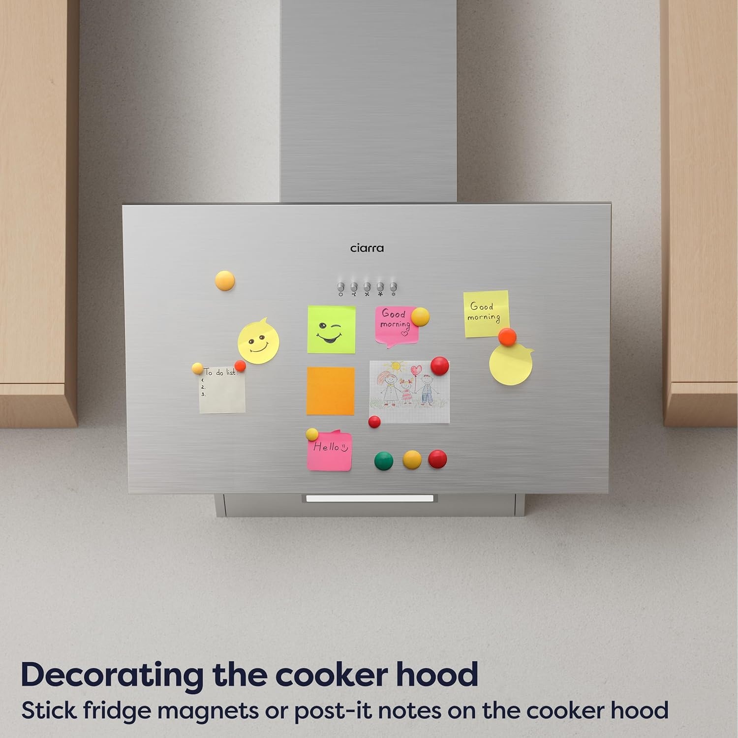 CIARRA CBCS6762A Gedeeltelijk Ingebouwde Afzuigkap 60cm met CBCF003 Koolstoffilters 650m³/h Dakloze Afzuigkap met LED-verlichting Afvoer en Recirculatie Keukenventilator