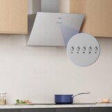 CIARRA CBCS6762A Gedeeltelijk Ingebouwde Afzuigkap 60cm met CBCF003 Koolstoffilters 650m³/h Dakloze Afzuigkap met LED-verlichting Afvoer en Recirculatie Keukenventilator