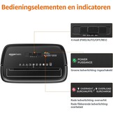 Amazon Basics Papiervernietiger met dwarsdoorsnede voor 12 vellen, voor papier, cd's en creditcards, shredder (nieuw model, zwart)