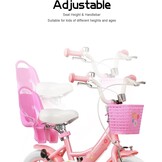 Glerc Maggie Meisjesfiets, 12-20“, kinderfiets voor 2-13 jaar oude kinderen, prinsessenstijl, kinderfiets met poppenzitje & mand en trainingswielen, meerdere kleuren