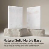 KES Vrijstaande handdoekhouder voor badkamer, 2-laags vrijstaande handdoekhouder met gewogen marmeren basis, SUS304 roestvrij staal, geborstelde afwerking, BTH235-2