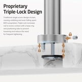 KES Vrijstaande handdoekhouder voor badkamer, 2-laags vrijstaande handdoekhouder met gewogen marmeren basis, SUS304 roestvrij staal, geborstelde afwerking, BTH235-2