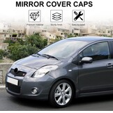 ConBlom 1 paar achteruitkijkspiegelkappen voor Toyota Yaris 2005-2011 (zwart gestructureerd)