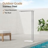 KES Vrijstaande handdoekhouder voor badkamer, 2-laags vrijstaande handdoekhouder met gewogen marmeren basis, SUS304 roestvrij staal, geborstelde afwerking, BTH235-2