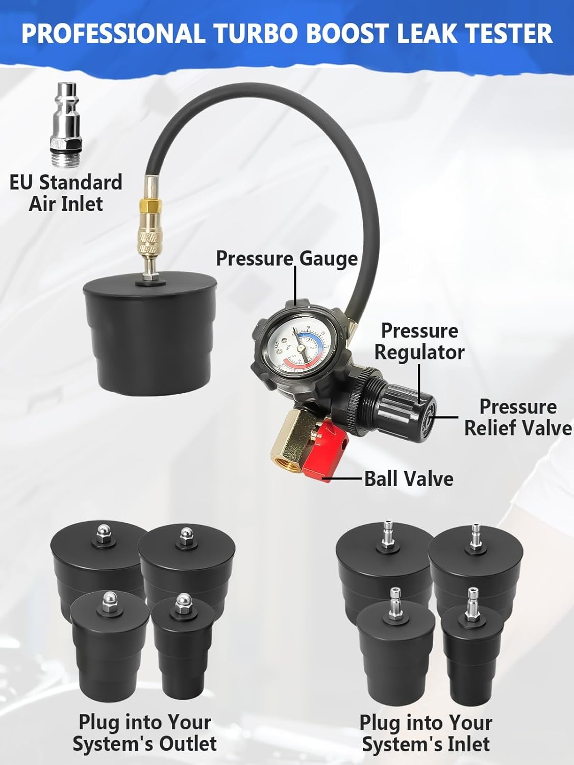9-delige Turbosysteem Lege Lucht Detector Set voor Intercoolers en Drukleidingen