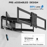 BONTEC TV Beugel voor 60-110" Flach & Curved LCD/LED TV, Uitschuifbaar tot 1016 mm, Zwaar Uitgevoerd Draaibaar TV Muurbeugel, Max. 125 kg, VESA 800x600 mm, voor Thuisbioscoop en Kantoor
