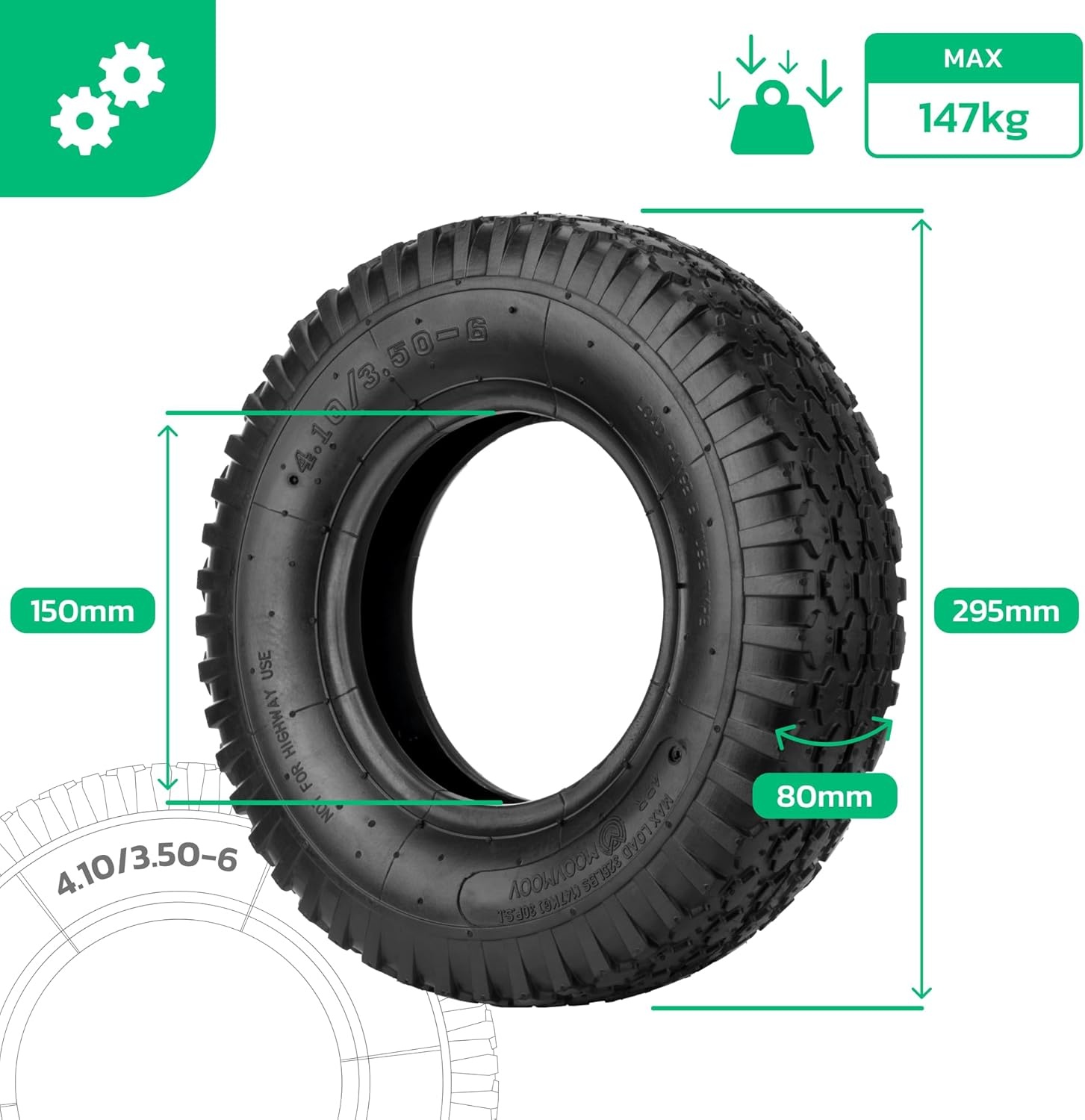 MOOVMOOV Kruiwagenband 3.50-6 met Binnenband - 28% Korting