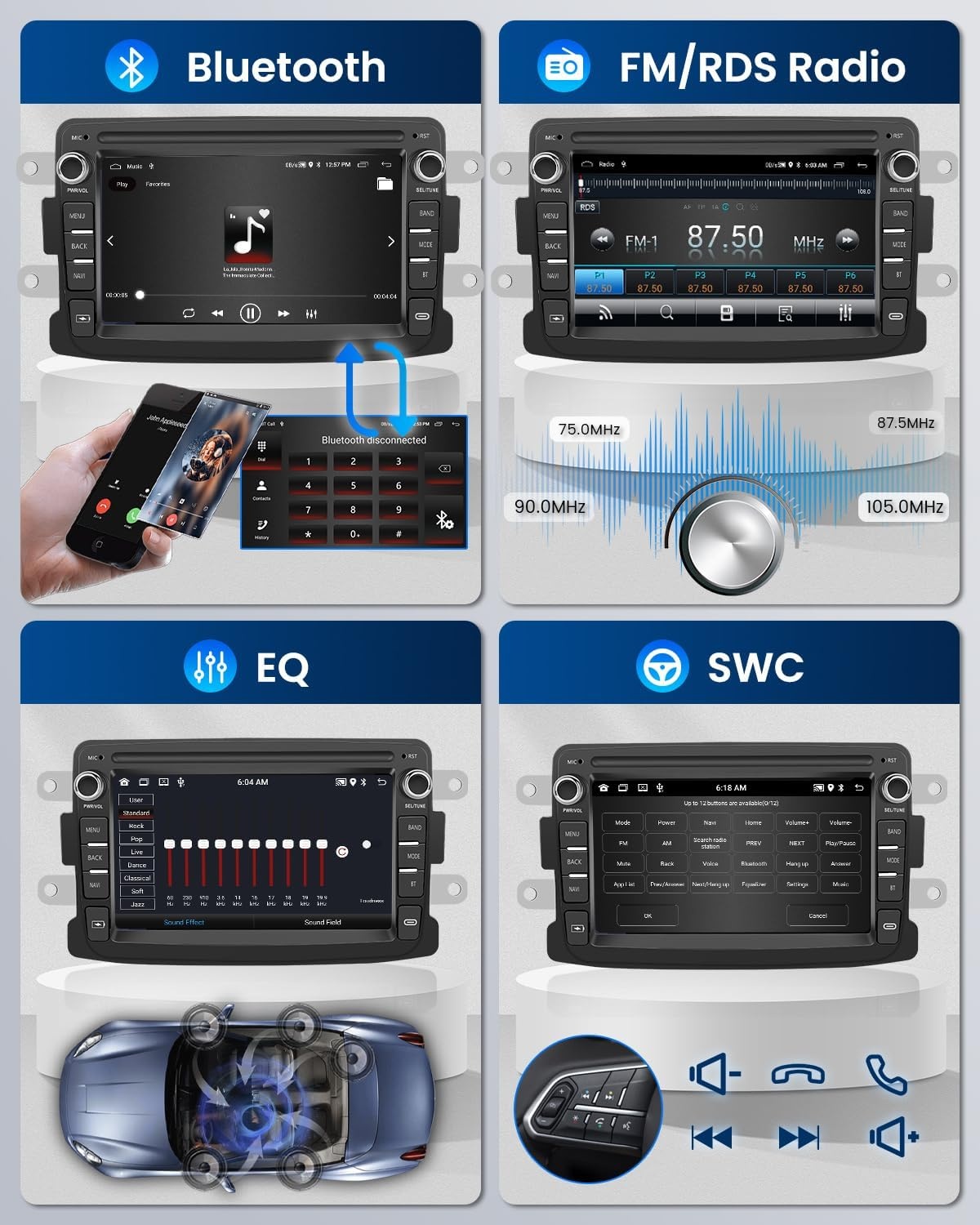 Autoradio 7" Renault/Dacia Android 13, 34% Korting