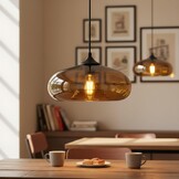 Industriële Hanglamp Glas & Metaal - 28cm - 34% Korting