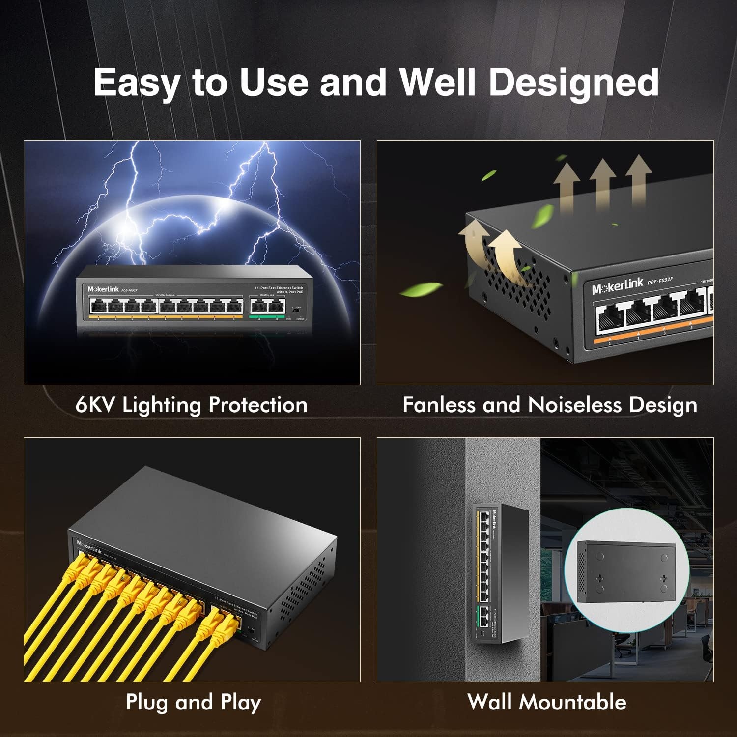 MokerLink PoE Switch 11 Poorten | 34% Korting