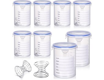 8x 1500ml Maatbekers met deksel - Epoxy & Verf - 27% Korting!